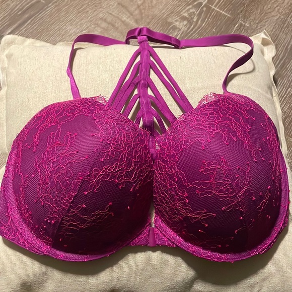 Other - Victorias Secret Very Sexy Push-Up fuchsia/hot pink 34DD front close bra